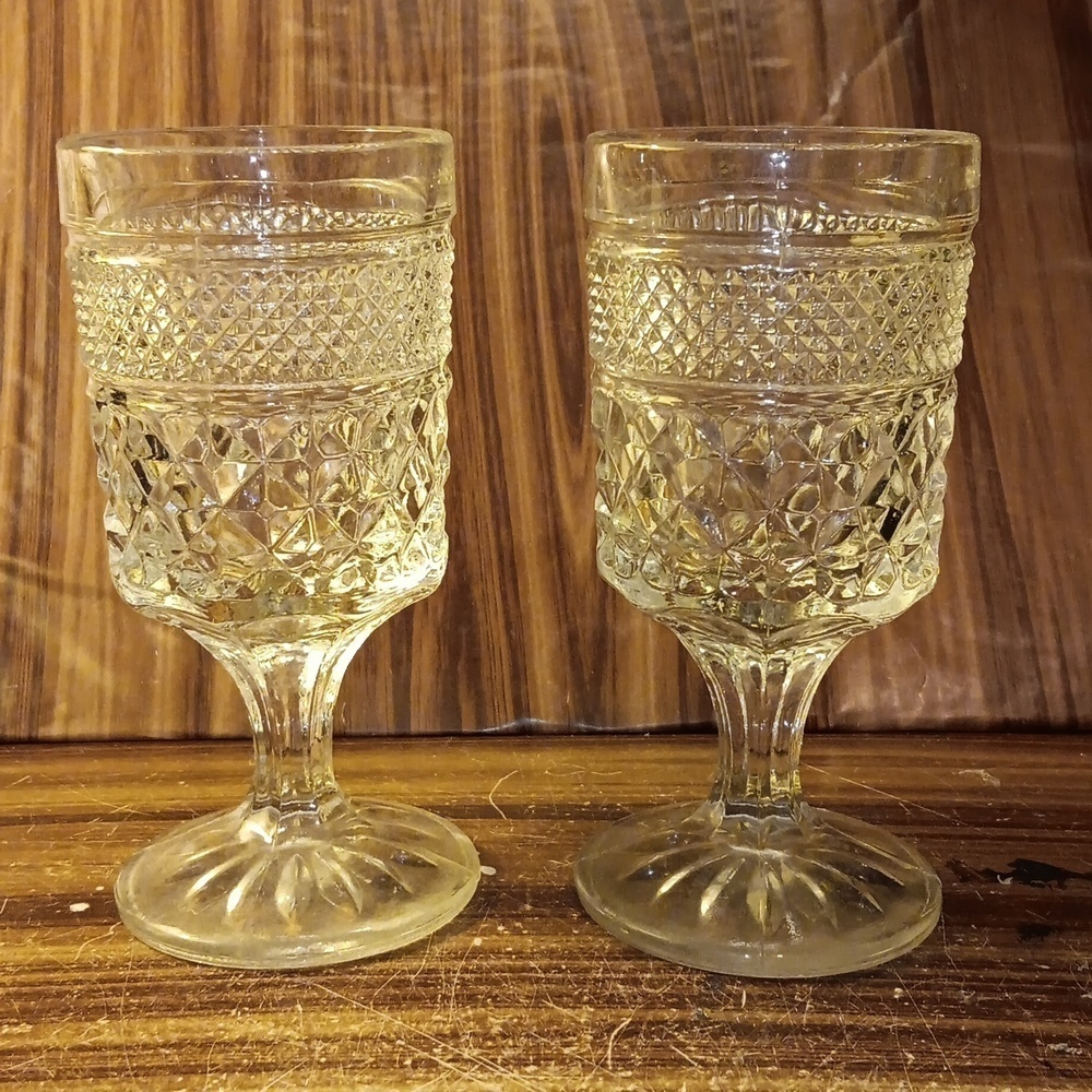 Vintage Anchor ⚓️ Hocking Wexford footed barware glasses 🥂